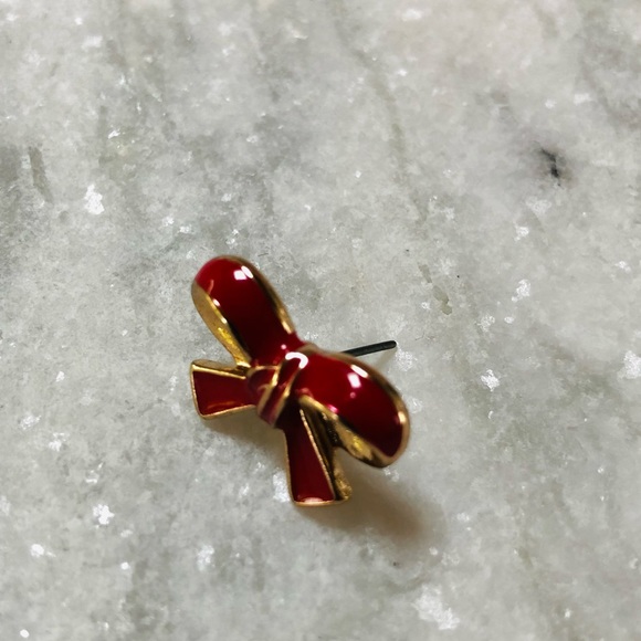 NWT Kate Spade Finishing Touch Cherry Red Bow Studs - Picture 3 of 4